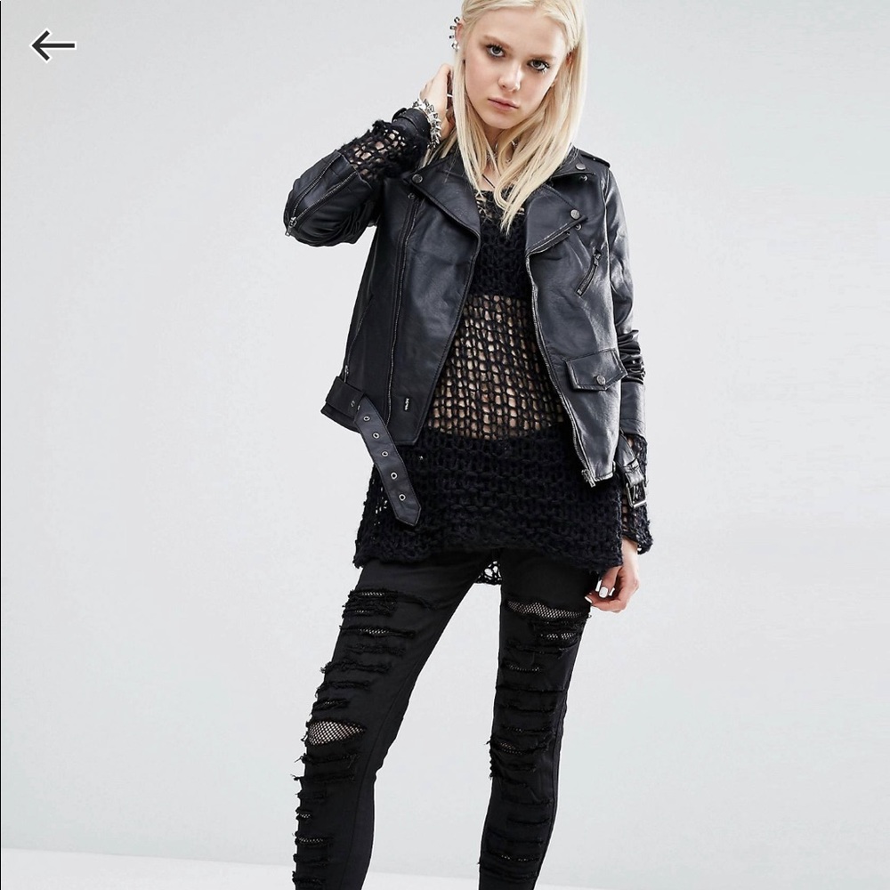 Faux Leather Biker Jacket